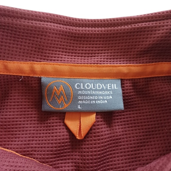 Cloudveil Mens Thermal‎ Waffle 1/4 Zip Lightweight Softshell Shacket Shirt Large - Picture 4 of 9